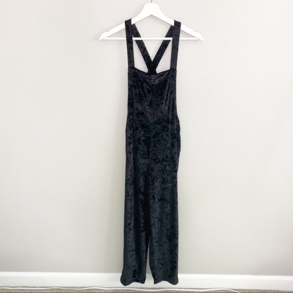 Urban Outfitters Black Velvet Jumpsuit